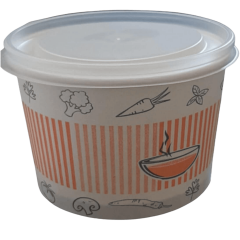 KARTON ÇORBA KASESİ KAPAKLI 16OZ