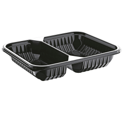 2GÖZ MİKRODALGA TEPSİ SİYAH + KAPAK