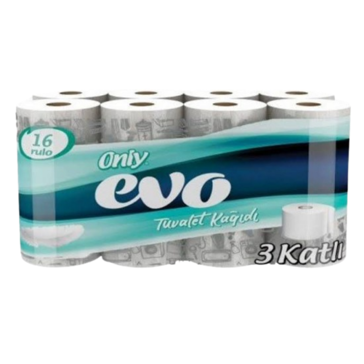 ONLY 3 KATLI TUVALET KAĞIDI EVO PREMIUM 16*3