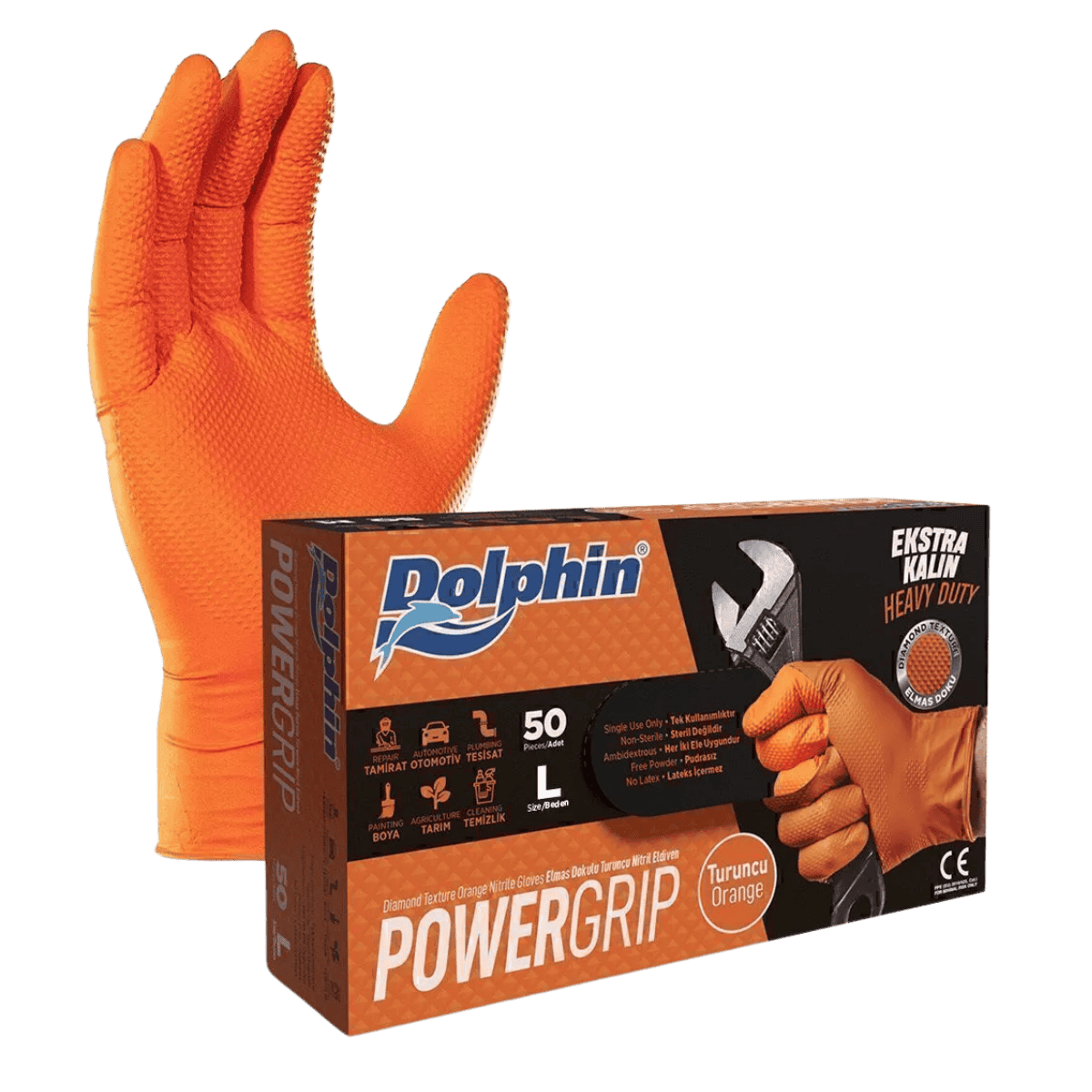 DOLPHİN POWERGRİP EXTRA ELDİVEN LARGE 50Lİ
