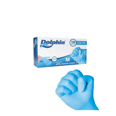 DOLPHİN NİTRİL MUAYENE ELDİVENİ PUDRASIZ MAVİ (M)
