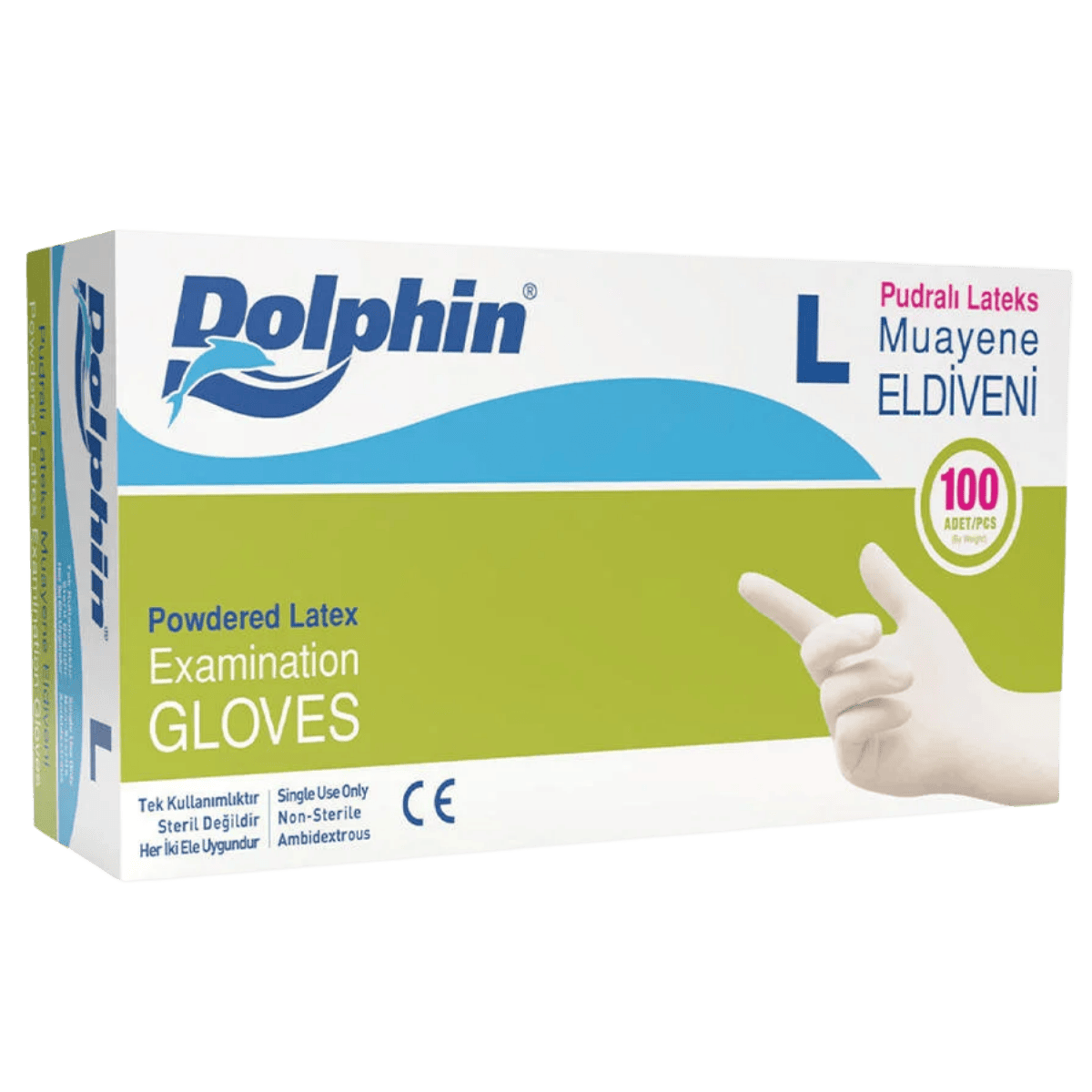 DOLPHİN MUAYENE ELDİVENİ PUDRALI LARGE