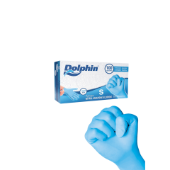 DOLPHİN NİTRİL MUAYENE ELDİVENİ PUDRASIZ MAVİ (S)