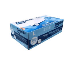 DOLPHİN NİTRİL MUAYENE ELDİVENİ PUDRASIZ MAVİ (L)