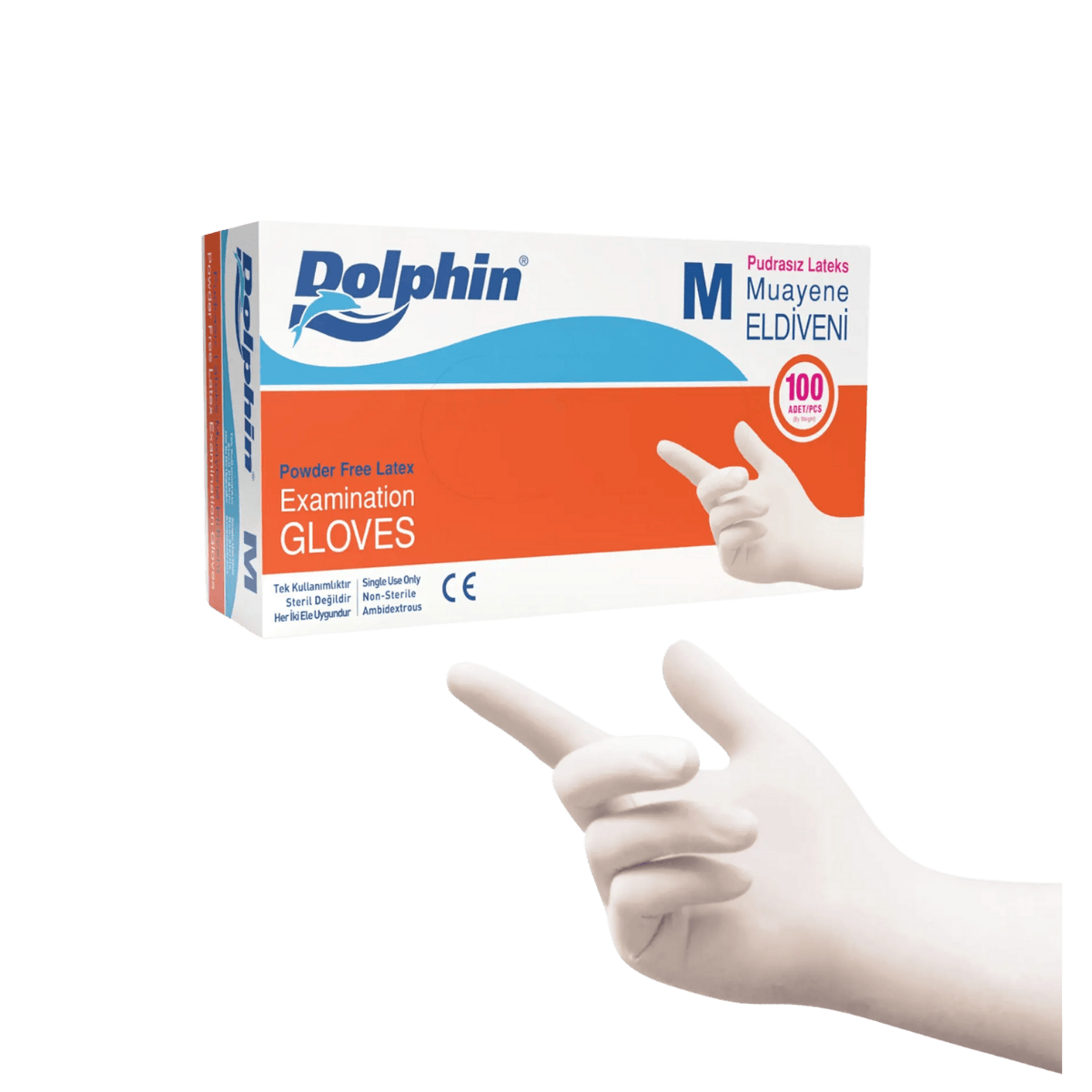 DOLPHİN LATEX MUAYENE ELDİVENİ PUDRASIZ (M)